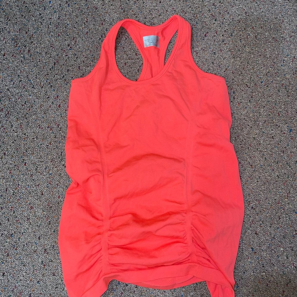 Athleta orange racerback tank top size small